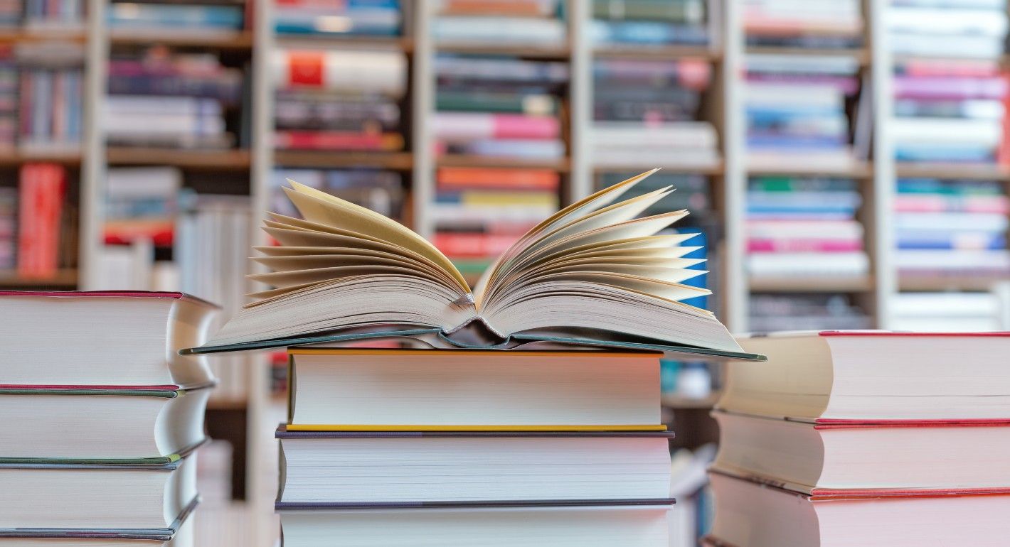 open book in a bookstore