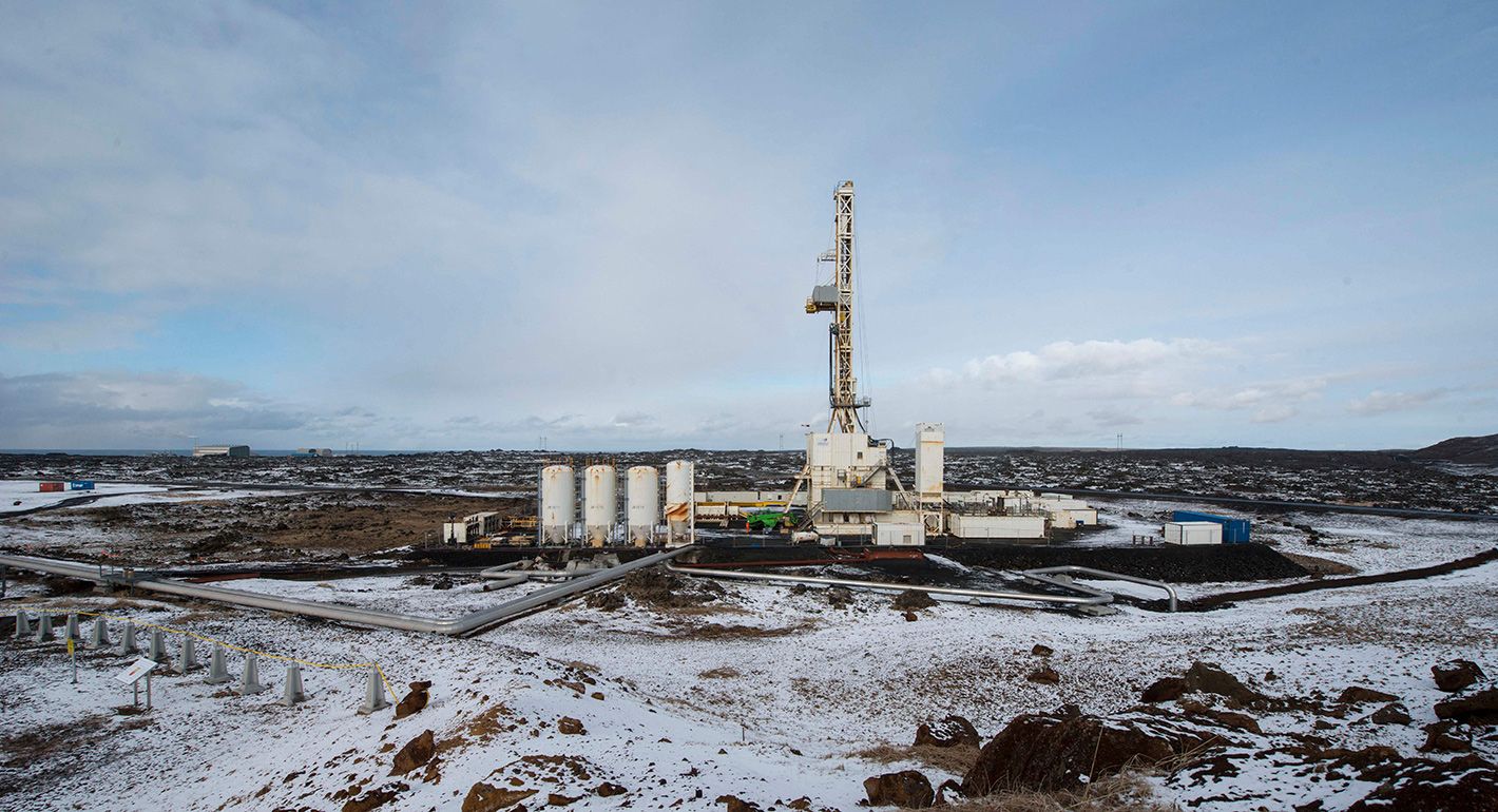 The Reykjanes geothermal power station is pictured on March 23, 2017 in Reykjanes at the southwestern tip of Iceland