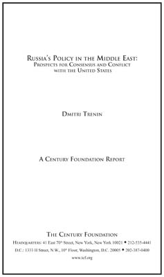 Russia's Policy in the Middle East: Prospects for Consensus and Conflict with the United States
