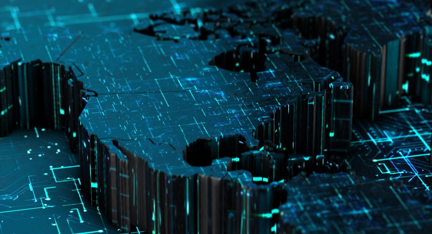 Map of US with digital overlay