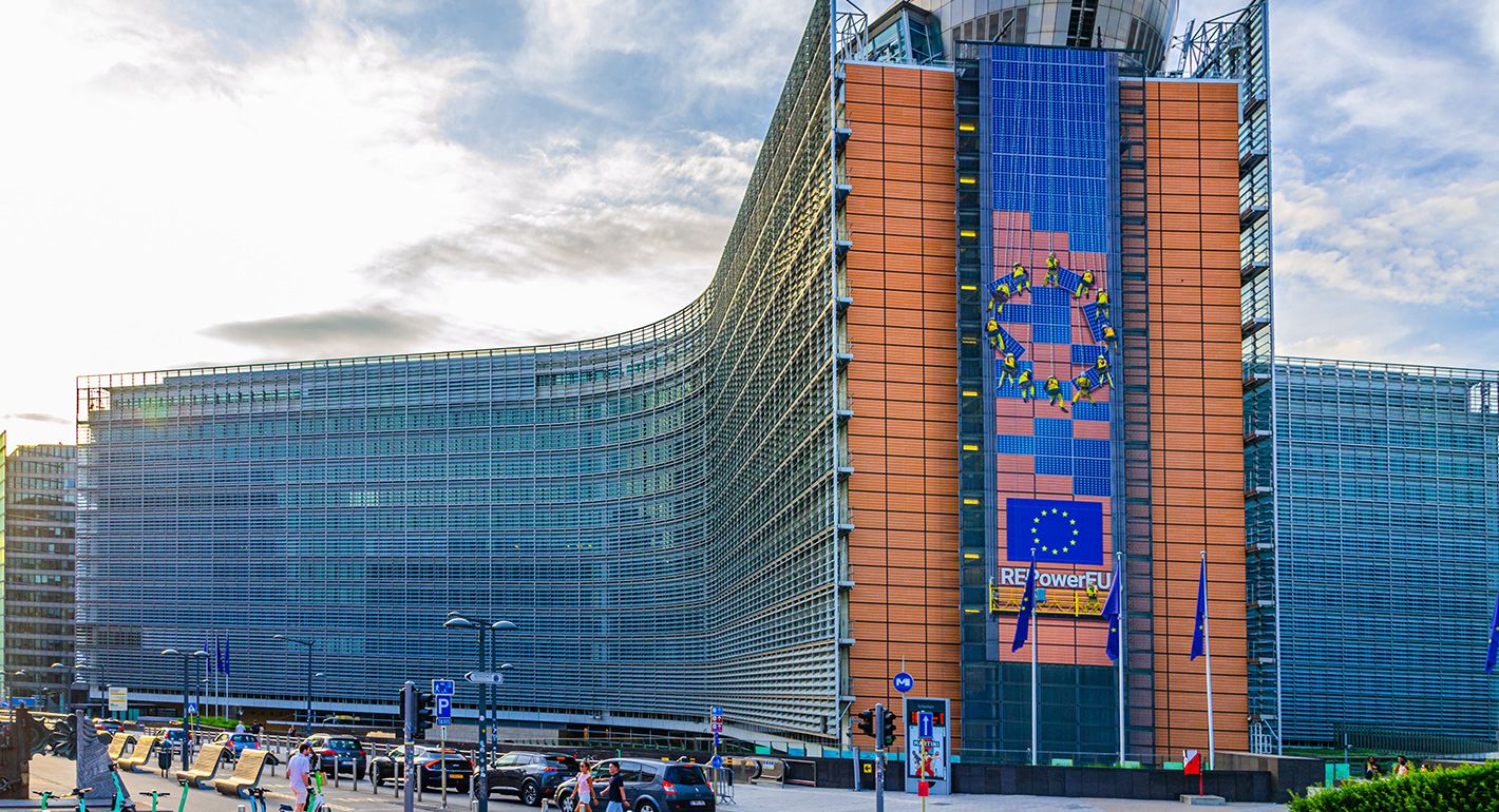 Berlaymont building the headquarters of the European Commission for the European Union in European Quarter of Brussels